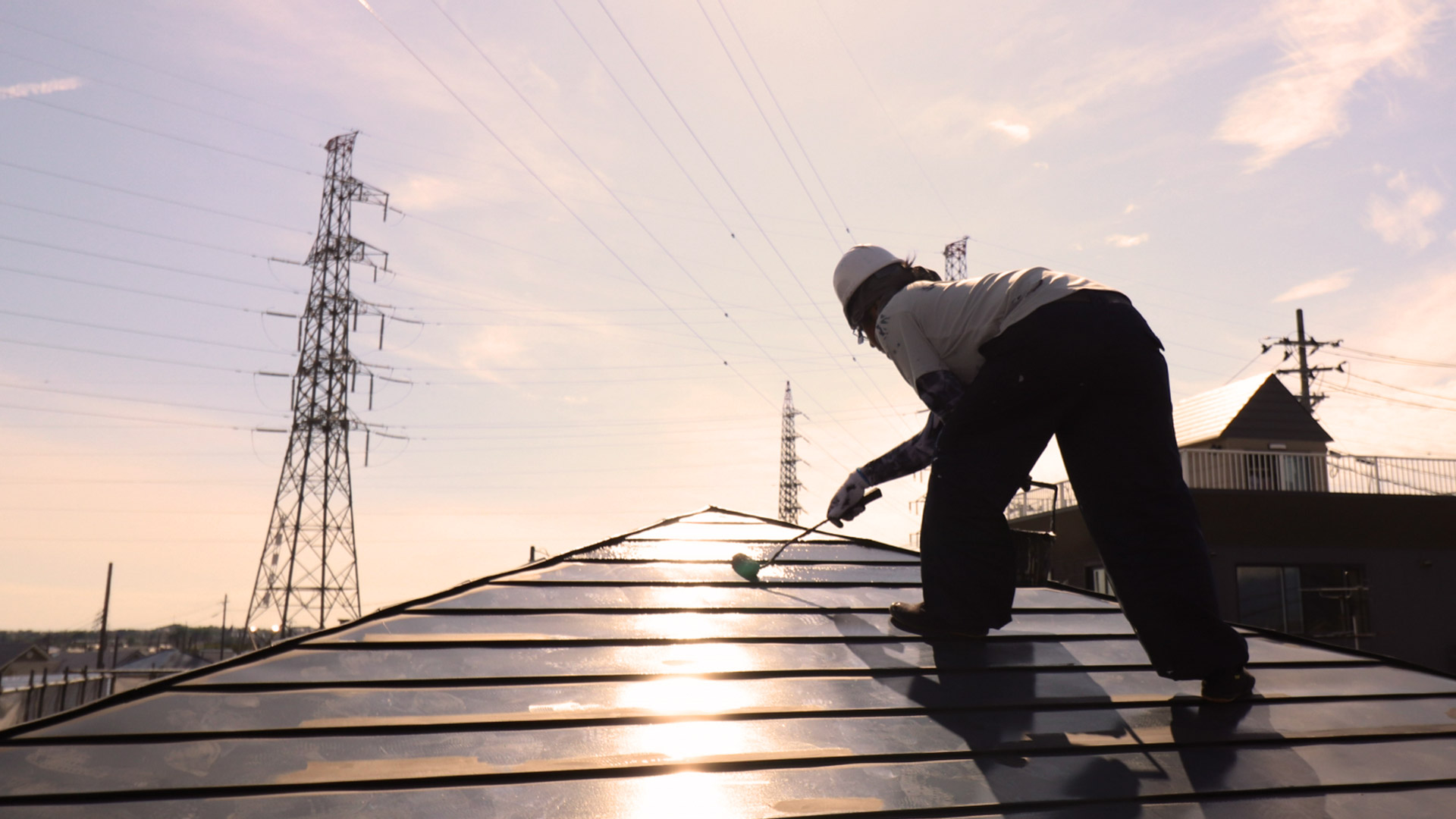 屋根調査の様子